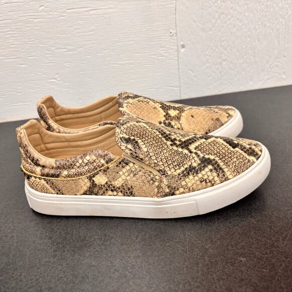 Steve Madden Gills Natural Faux Snake Slip-On Sneakers Women's Loafers Size 7.5 - Picture 9 of 10